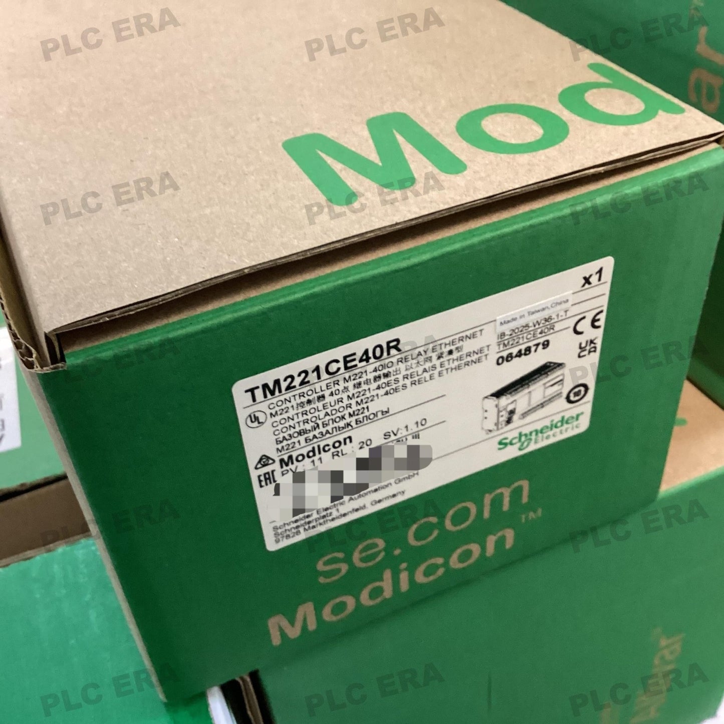 PLC ERA warehouse stocked with Original New Schneider Electric TM221CE40R and industrial automation modules ready for global shipping