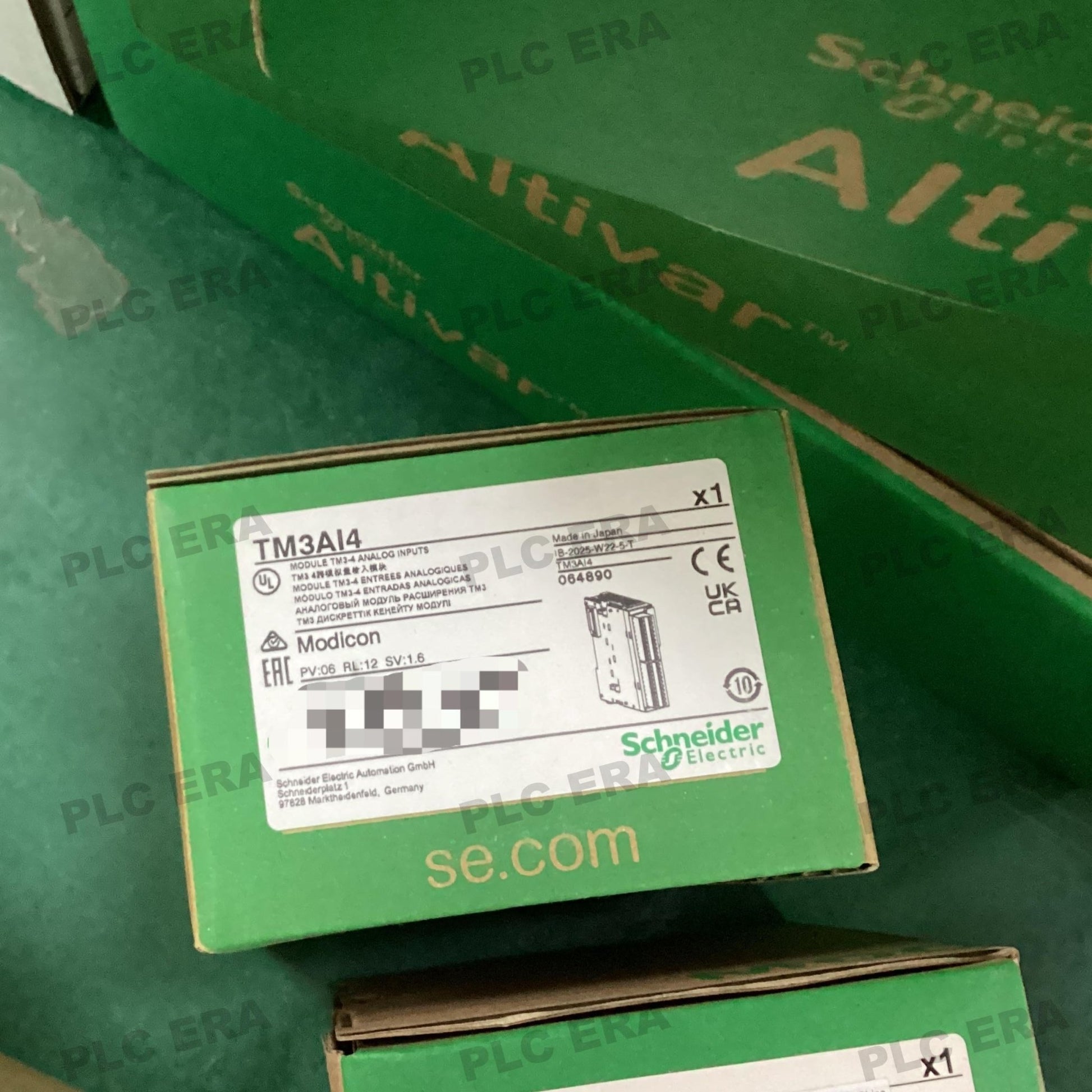PLC ERA warehouse stocked with Original New Schneider Electric TM3AI4 and industrial automation modules ready for global shipping