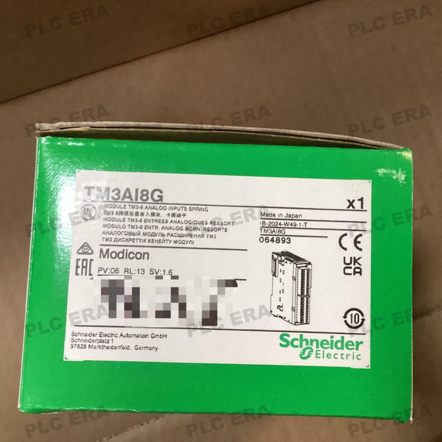 PLC ERA warehouse stocked with Original New Schneider Electric TM3AI8G and industrial automation modules ready for global shipping