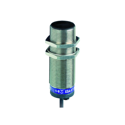 Telemecanique XSAV12801 inductive proximity sensor XS Series, M30 rotation monitoring sensor, 10 mm sensing distance, 120–3000 cycles per minute, 24–240 VAC/DC, 2 m cable, industrial automation proximity sensor.