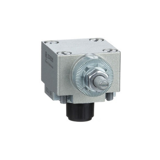 Telemecanique ZCKE05 XC Standard limit switch head, leverless design, supports left and right actuation, compact industrial automation component, durable construction for reliable long-term operation.