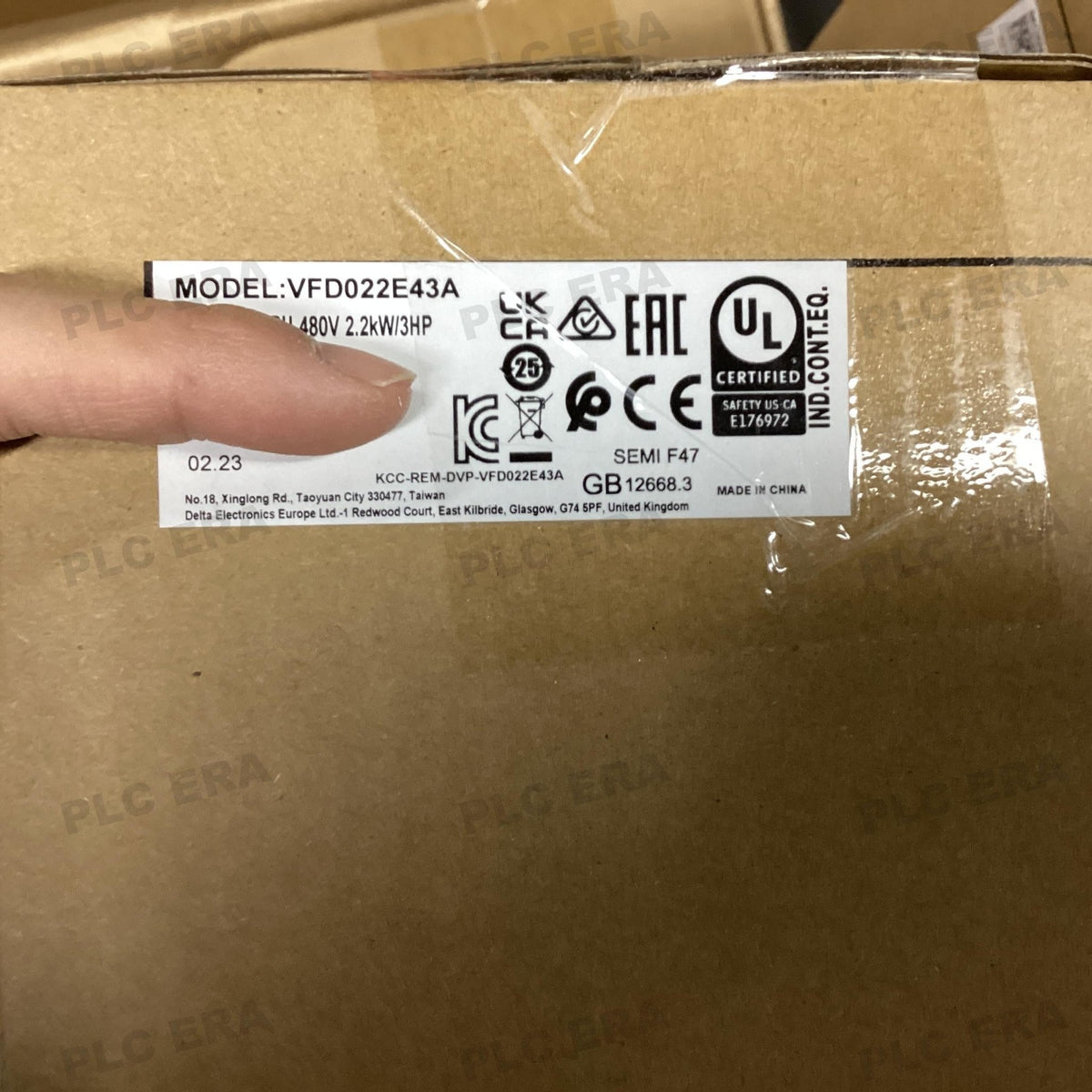 PLC ERA warehouse stocked with Original New Delta VFD022E43A and industrial automation modules ready for global shipping