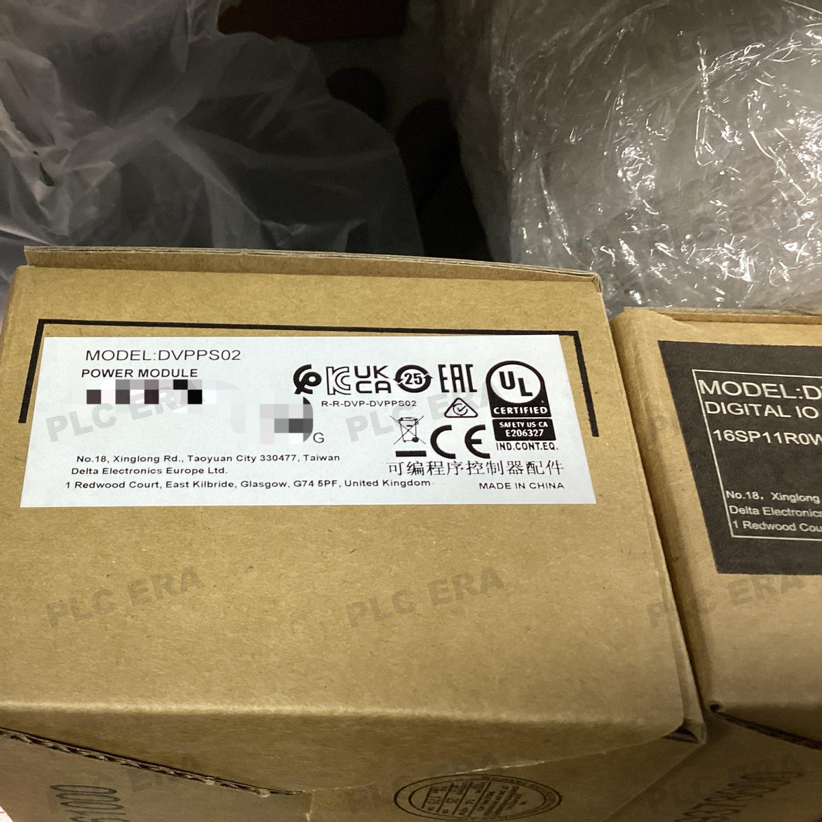 PLC ERA warehouse stocked with Original New Delta DVPPS02 and industrial automation modules ready for global shipping