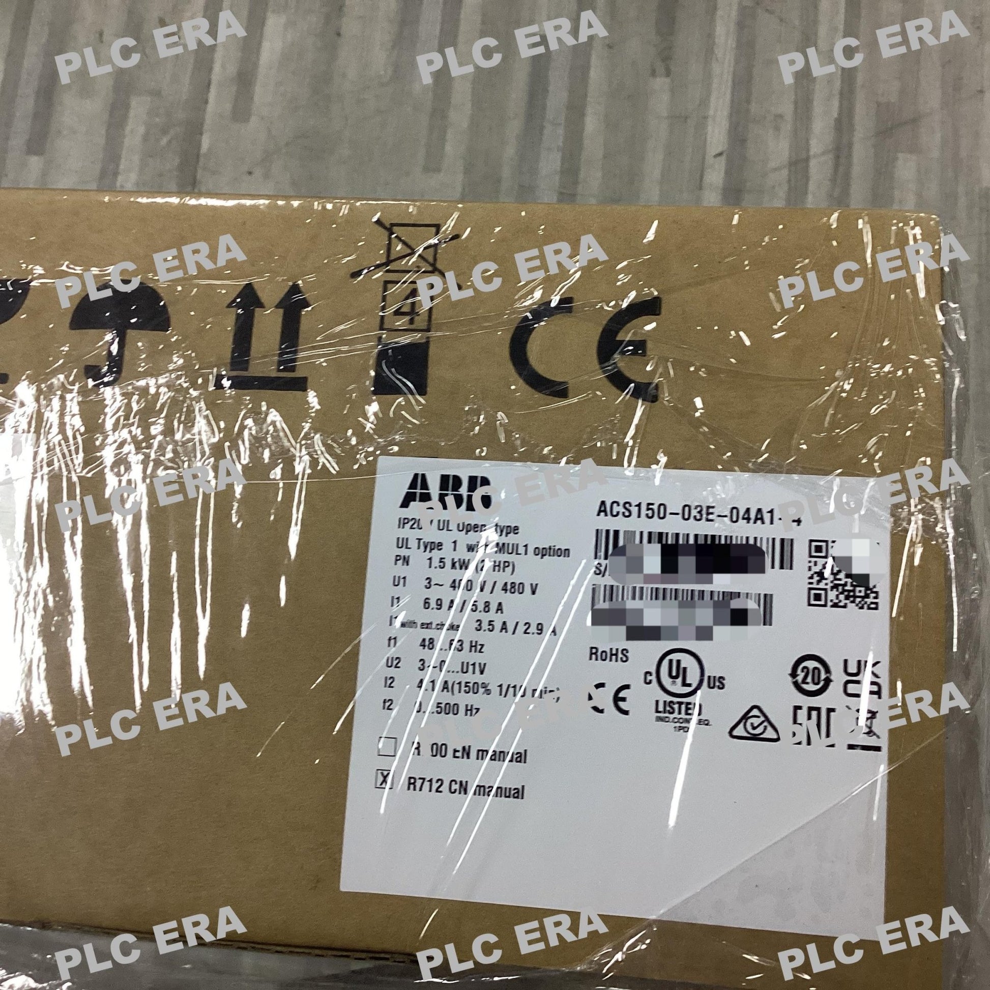 Front view of ABB ACS150-03E-04A1-4 drive 3ABD68865875 showing control panel