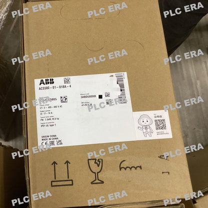 Front view of ABB ACS580-01-018A-4 drive 3ABD50000038959 showing control panel