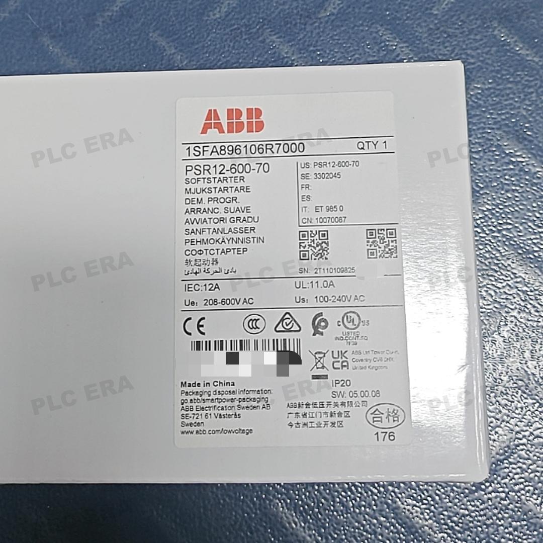 Front view of ABB PSR12-600-70 soft starter 1SFA896106R7000