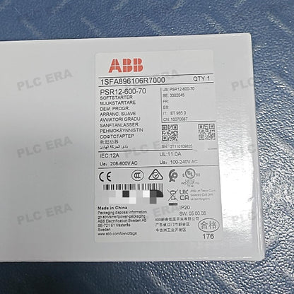 Front view of ABB PSR12-600-70 soft starter 1SFA896106R7000