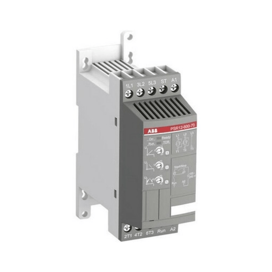 Original New ABB PSR12-600-70 compact soft starter 12A 208-600V IP20 front view
