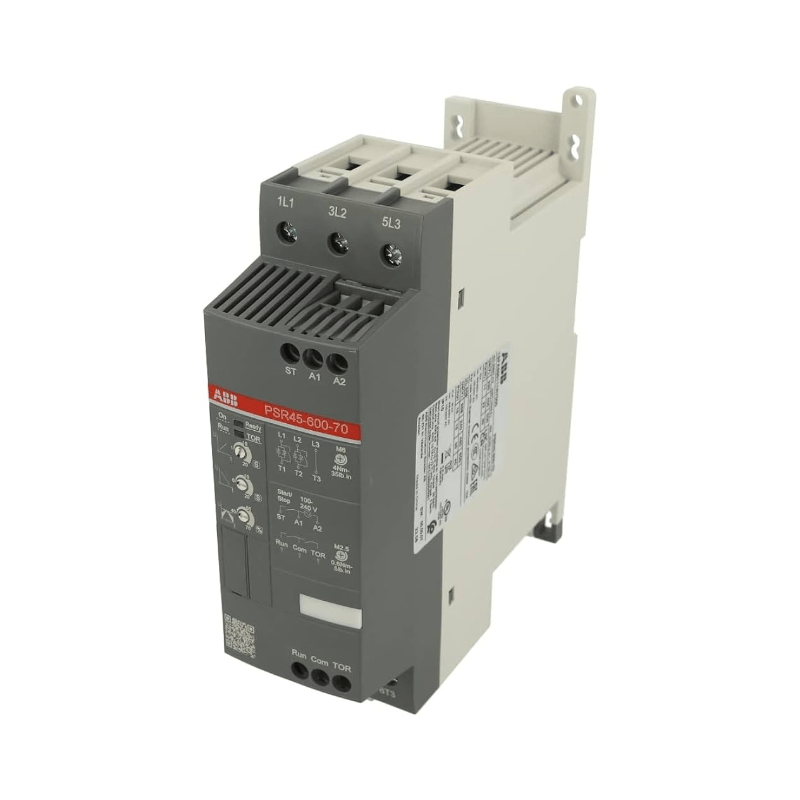 Original New ABB PSR45-600-70 compact soft starter 45A 208-600V IP20 front view