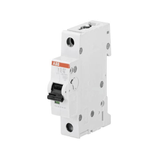Original New ABB S201-C6 1-pole 6A C-curve miniature circuit breaker System Pro M Compact S200 front view