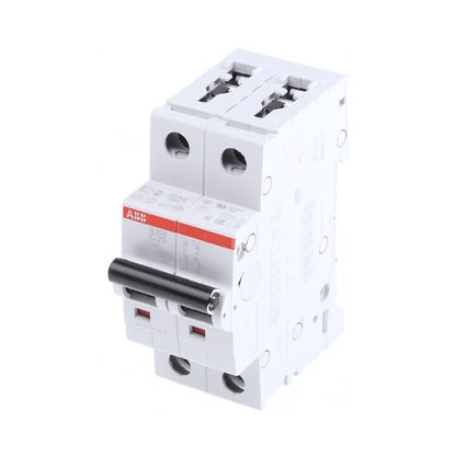 Original New ABB S202-C20 2-pole 20A C-curve miniature circuit breaker System Pro M Compact S200 front view