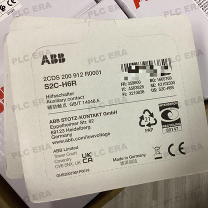 Front view of ABB S2C-H6R auxiliary contact 2CDS200912R0001