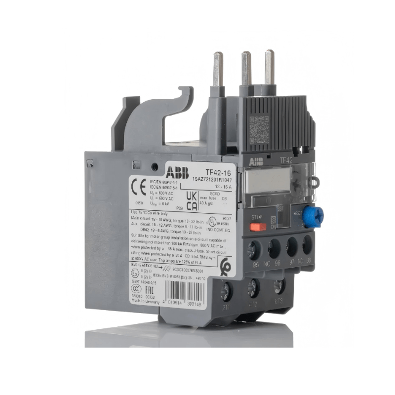 Original New ABB TF42-16 thermal overload relay 13-16A Class 10 3P front view