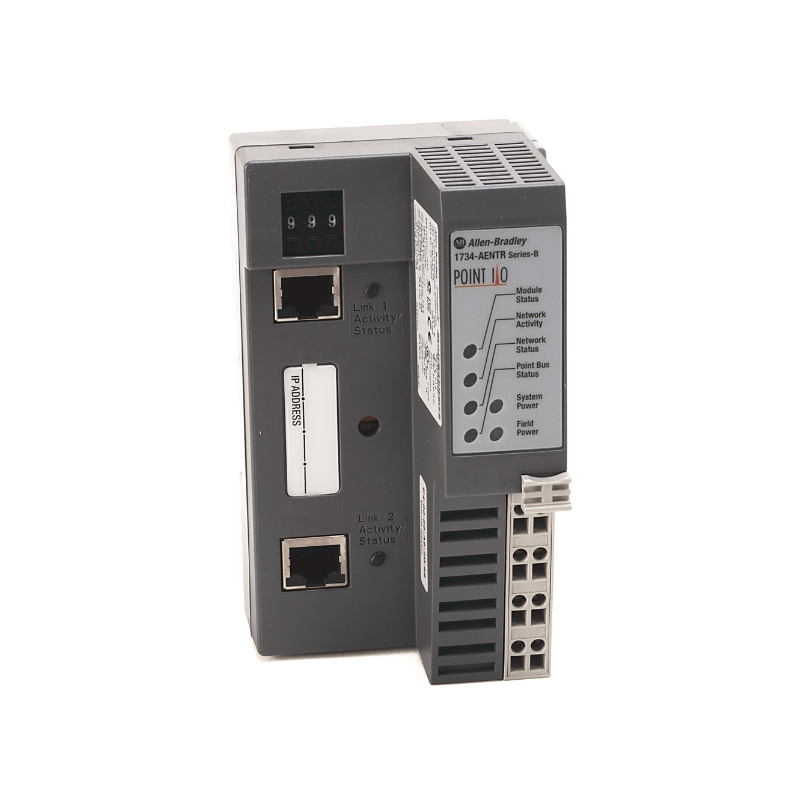 Original New Allen-Bradley 1734-AENTR POINT I/O Dual Port EtherNet/IP Adapter front view