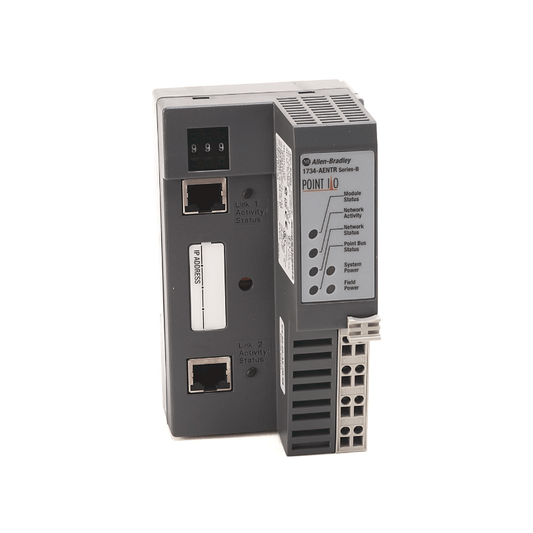 Original New Allen-Bradley 1734-AENTR POINT I/O Dual Port EtherNet/IP Adapter front view