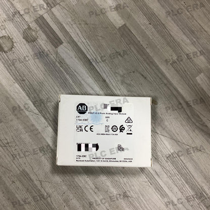 Front view of Allen‑Bradley 1734‑IE8C showing module status LEDs and keyswitch position