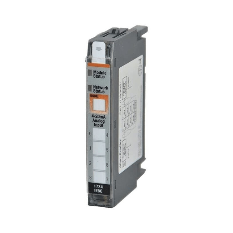 Allen‑Bradley 1734‑IE8C POINT I/O 8‑channel analog current input module with 0‑20mA and 4‑20mA configurable inputs