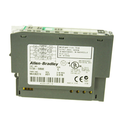 Original New Allen-Bradley 1734-OB8E 8-channel protected digital output module POINT I/O front view