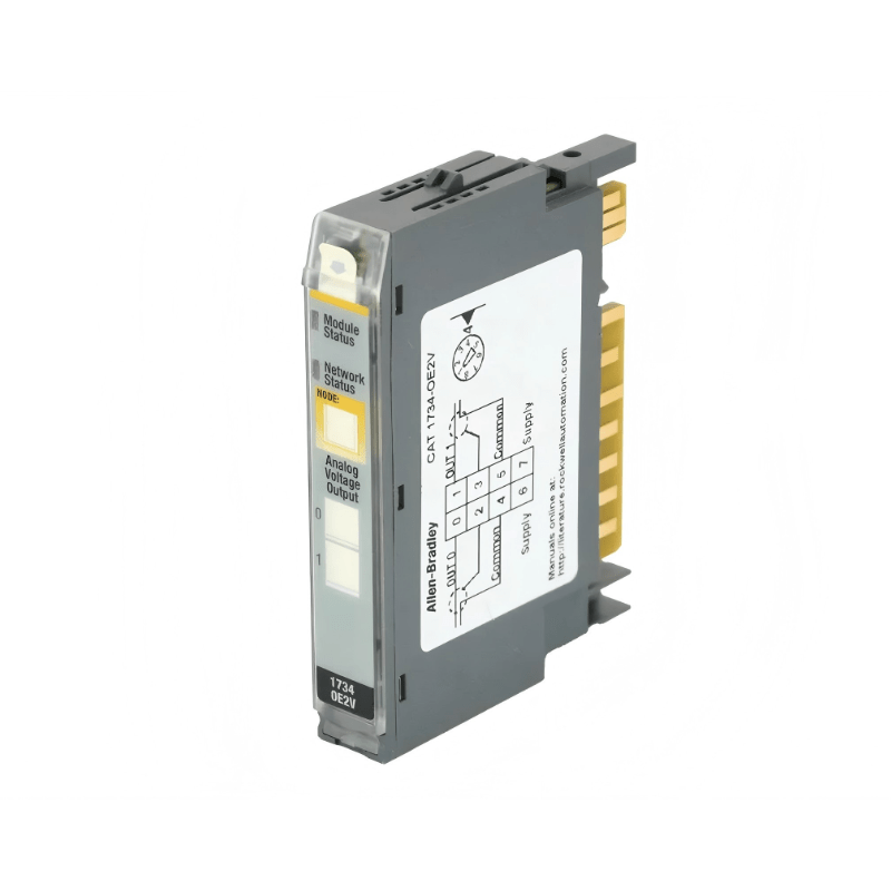 Allen‑Bradley 1734‑OE2V POINT I/O 2‑channel analog voltage output module with 0‑10V and ±10V configurable outputs
