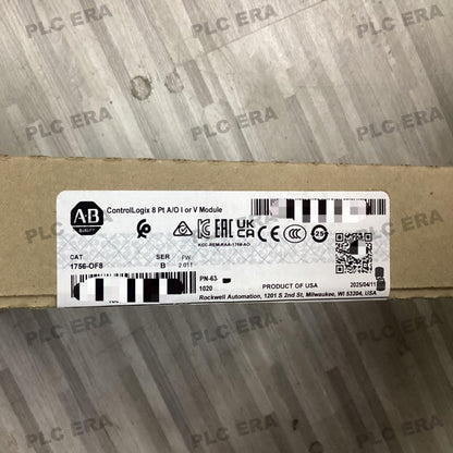 Front view of Allen‑Bradley 1756‑OF8 showing module status LEDs