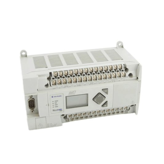 Original New Allen-Bradley 1766-L32BXB MicroLogix 1400 32-point controller with LCD display front view