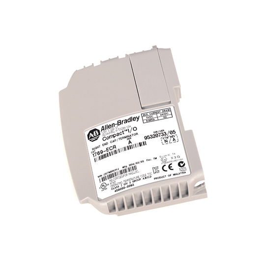 Original New Allen-Bradley 1769-ECR CompactLogix right end cap / terminator module front view