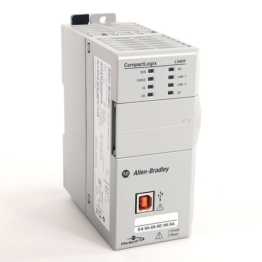 Allen‑Bradley 1769‑L30ER CompactLogix 1 MB controller with dual Ethernet ports and DLR support