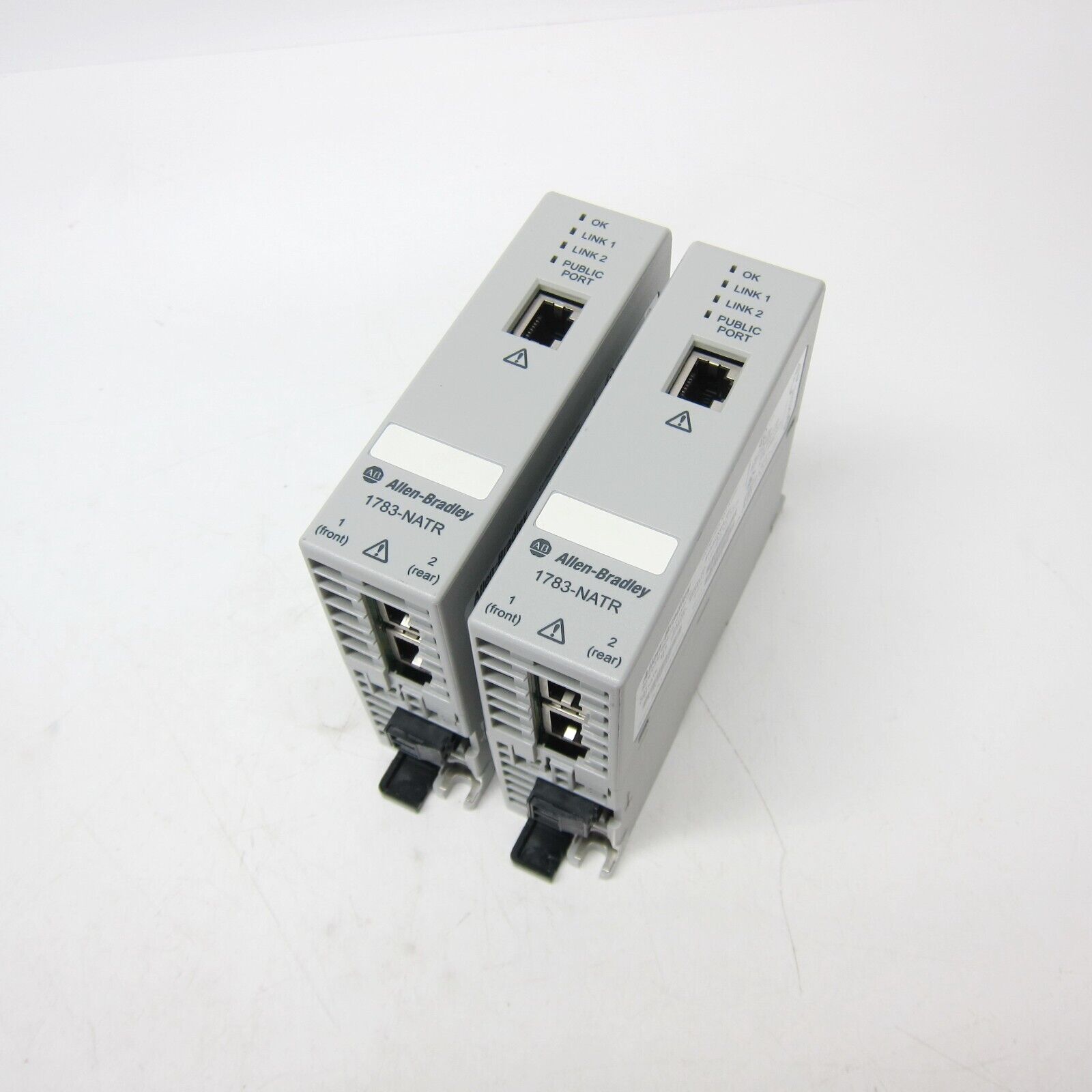 Allen‑Bradley 1783‑NATR configurable NAT router with three RJ45 ports, DLR topology support, and 24V DC power for industrial Ethernet networks