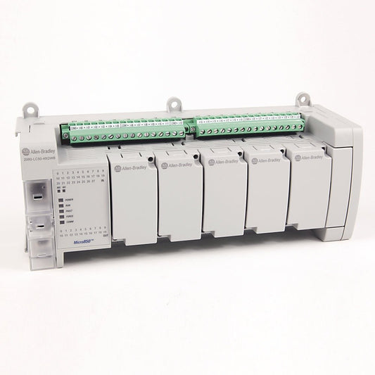 Allen‑Bradley 2080‑LC50‑48QWB Micro850 PLC controller with 28 digital inputs and 20 relay outputs for industrial automation