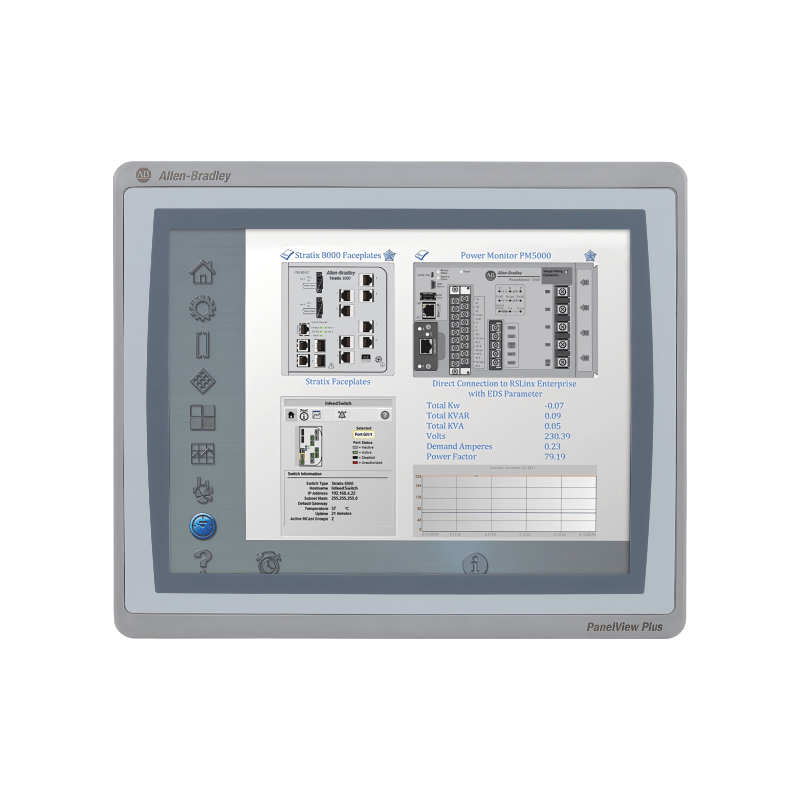 Original New Allen-Bradley 2711P-T7C21D8S PanelView Plus 7 Standard 6.5-inch touch HMI terminal front view
