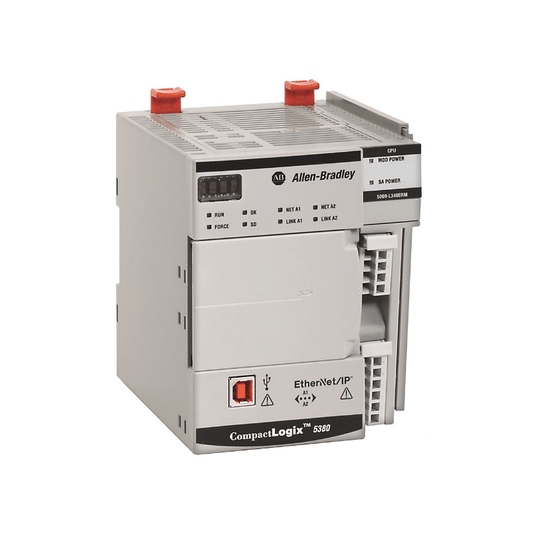 Allen‑Bradley 5069‑L306ER CompactLogix 5380 programmable automation controller with dual Gigabit Ethernet ports and USB programming port
