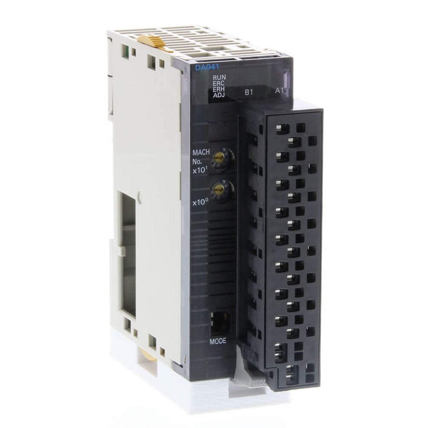 Omron CJ1W-DA041 CJ series analog output unit with removable screw terminal block front view