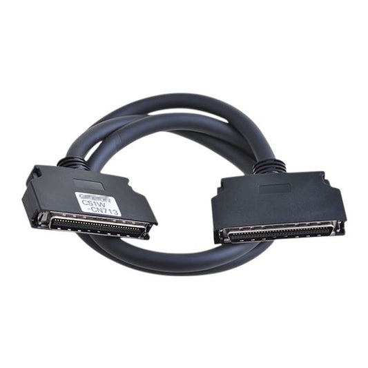 Omron CS1W-CN713 CS series I/O connecting cable 0.7m with rectangular connectors front view