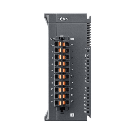 Original New Delta AS16AN01T-A AS200 series 16-point NPN digital output module front view