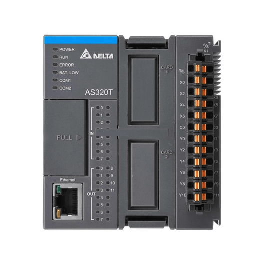 Original New Delta AS320T-B AS300 series standard CPU module 8DI/12DO NPN front view