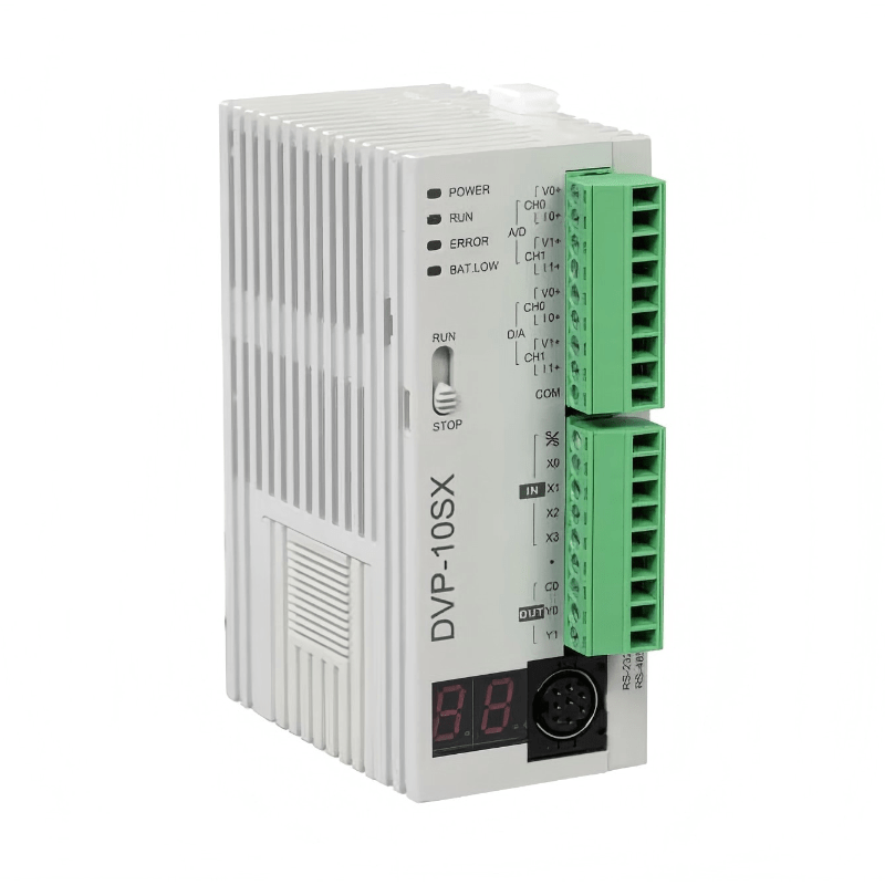 Original New Delta DVP10SX11R DVP-SX series 10-point analog mixed slim PLC front view
