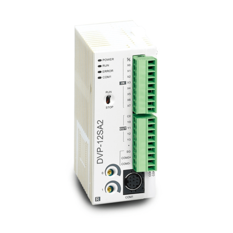Original New Delta DVP12SA211R DVP-SA2 series advanced slim PLC 8DI/4DO relay front view