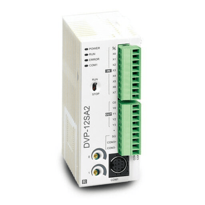 Original New Delta DVP12SA211T DVP-SA2 series 12-point advanced slim PLC with transistor outputs front view