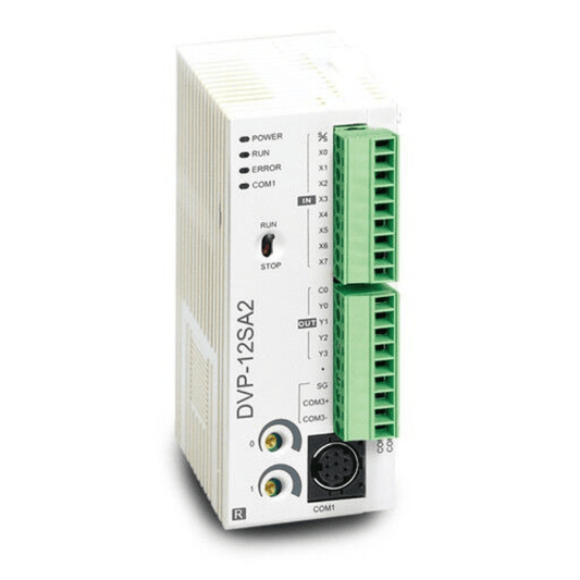 Original New Delta DVP12SA211T DVP-SA2 series 12-point advanced slim PLC with transistor outputs front view