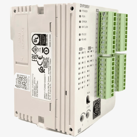 Original New Delta DVP28SV11R2 DVP-SV2 series 28-point high-performance slim PLC with relay outputs front view