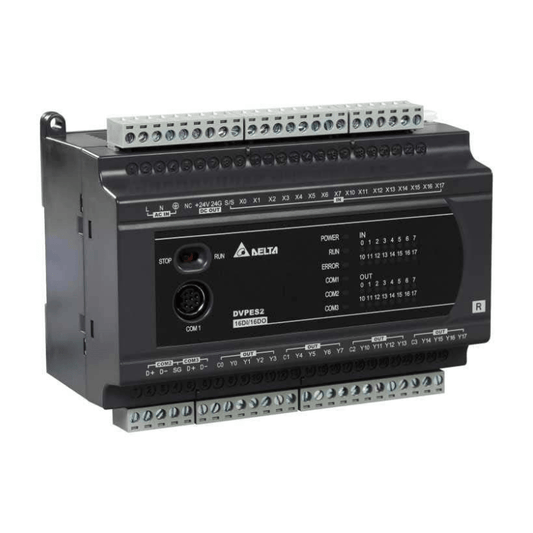 Original New Delta DVP32ES200R DVP-ES2 series 32-point standard PLC with relay outputs front view