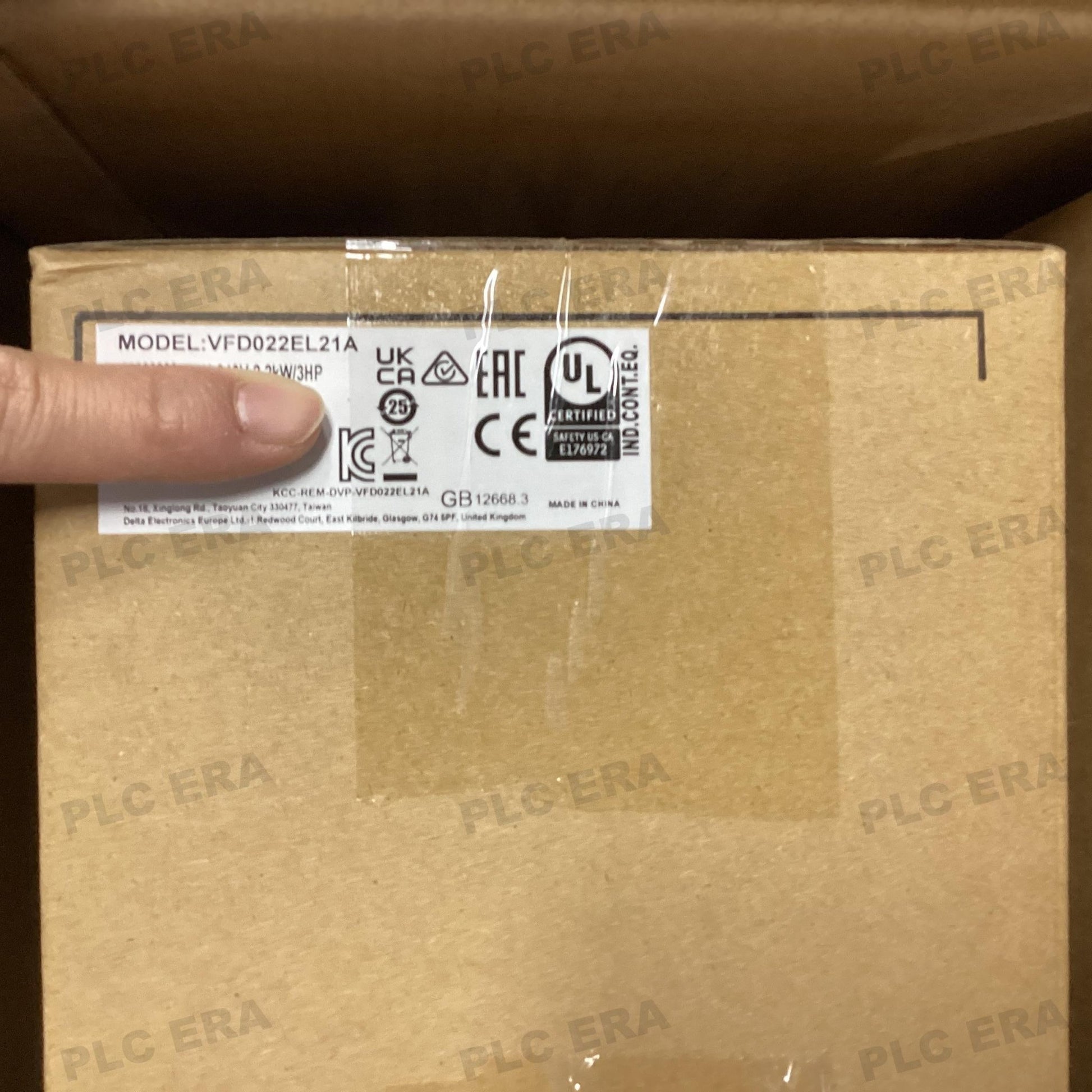 Delta VFD022EL21A AC Drive, 3HP, 1 - Phase Input, 230V Output - PLC ERA