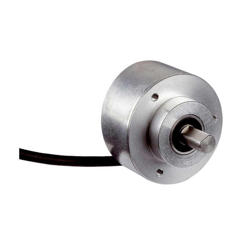 SICK DFS60B-S4PK10000 1036722 incremental encoder aluminium housing 60 mm diameter solid shaft 10 mm clamping flange front view