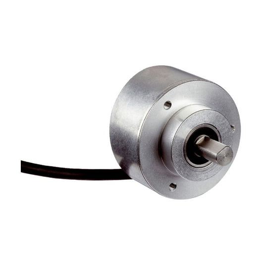 SICK DFS60B-S4PK10000 1036722 incremental encoder aluminium housing 60 mm diameter solid shaft 10 mm clamping flange front view
