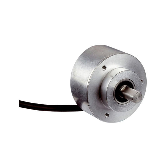 SICK DFS60B-S4PM10000 1036724 60 mm incremental encoder aluminium housing solid shaft 10 mm clamping flange 5 m cable front view