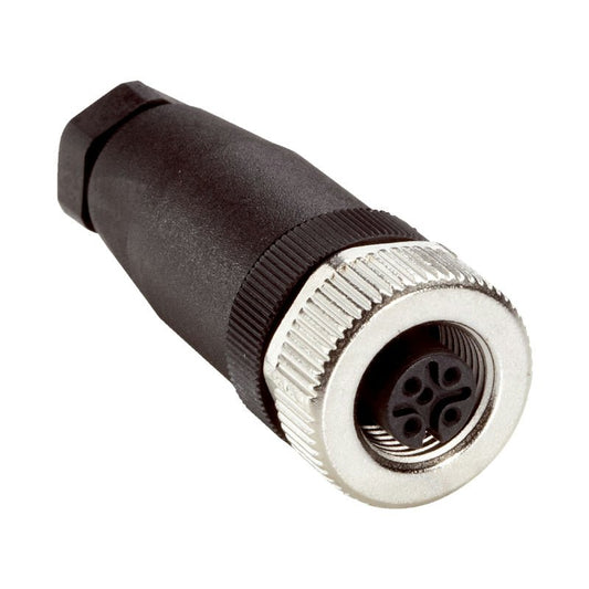 SICK DOS-1205-G 6009719 M12 5‑pin field attachable female connector IP67 black PA housing front view