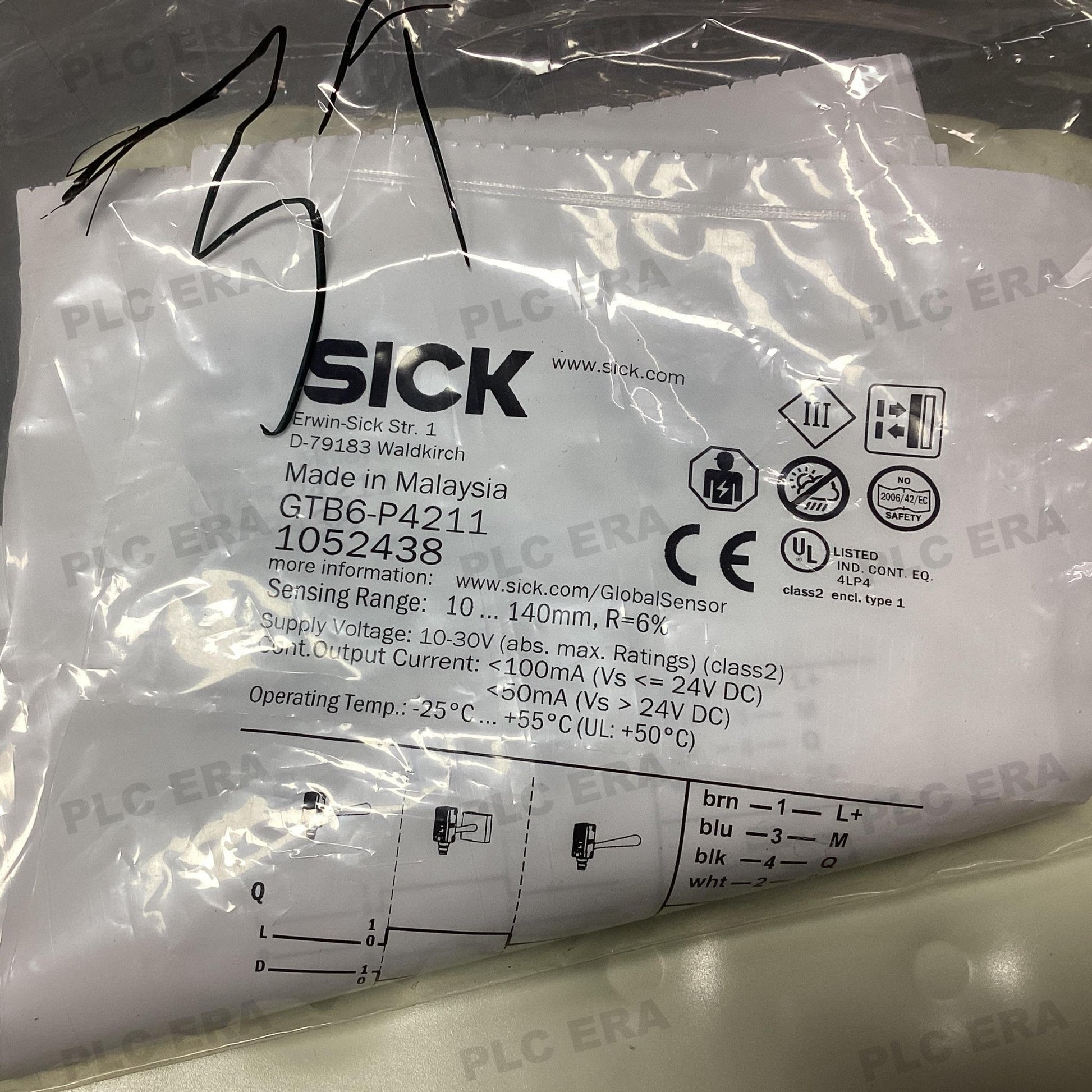 SICK GTB6-P4211 dimensions drawing 12x31.5x21mm housing