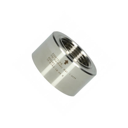Original New IFM E30013 welding adapter G1 V4A for process sensors stainless steel front view