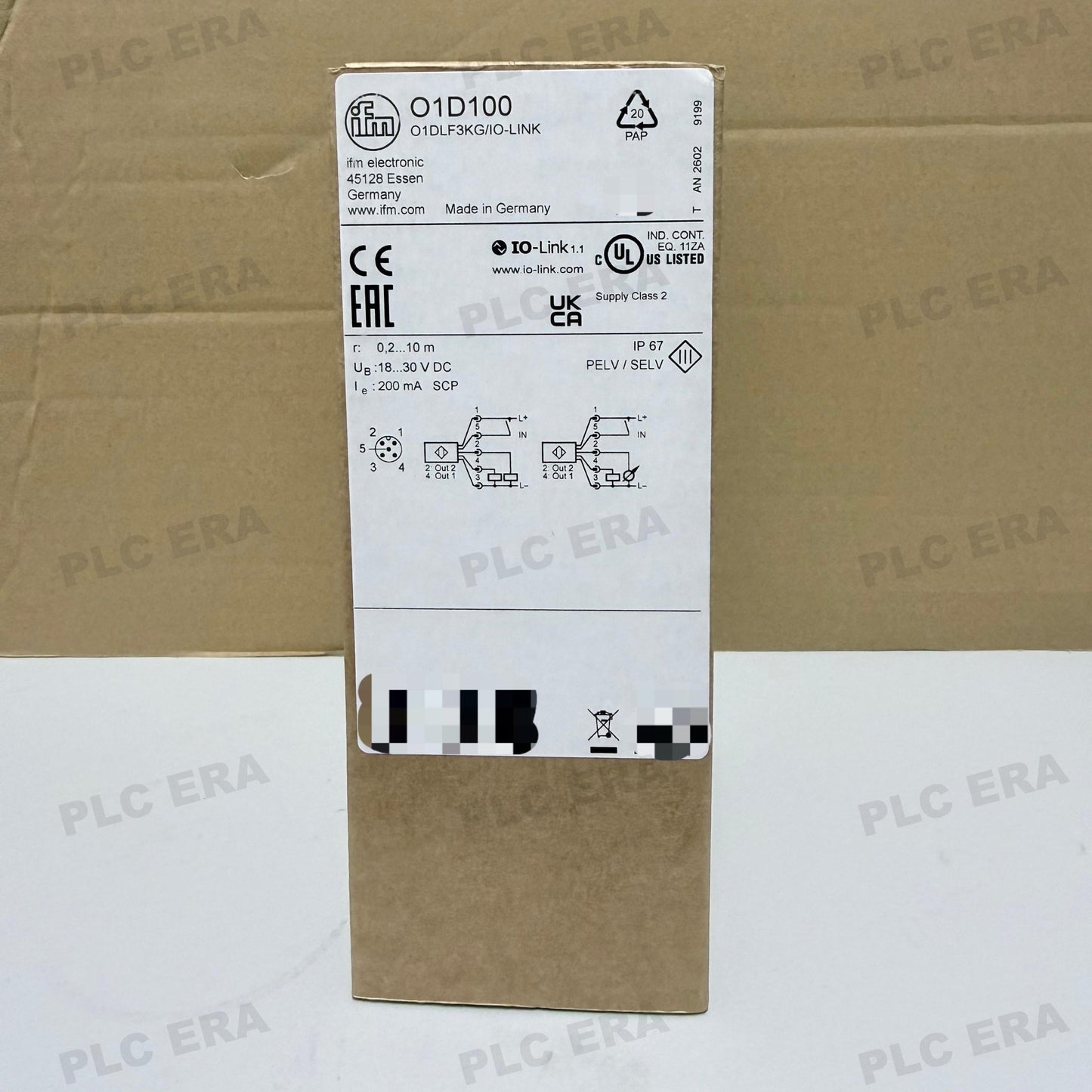 IFM O1D100 O1DLF3KG/IO - Link Laser Sensor 10m Range 2 Outputs - PLC ERA