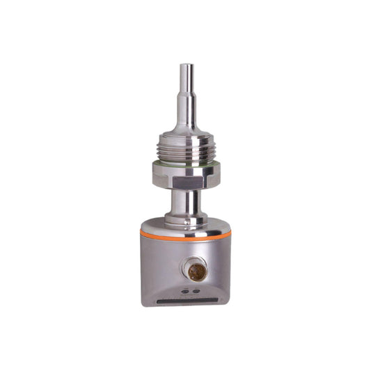 IFM SI6700 hygienic flow monitor SIR11ABBFPKG/US-100-IPF – calorimetric flow sensor for liquids and gases, 3-300 cm/s liquid range, 10‑segment three‑colour LED bar graph, G 1 Aseptoflex Vario connection, stainless steel housing IP67/IP69K, for food and beverage industry